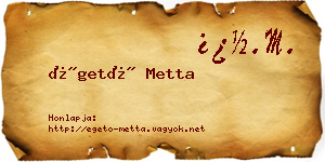 Égető Metta névjegykártya